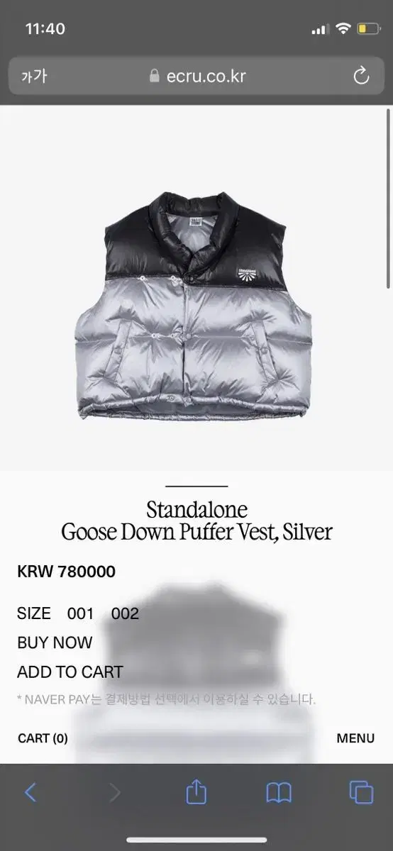 standalone goose down puffer vest silver